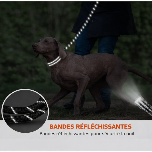 Laisse résistante avec poignée souple – Contrôle et confort – 3m