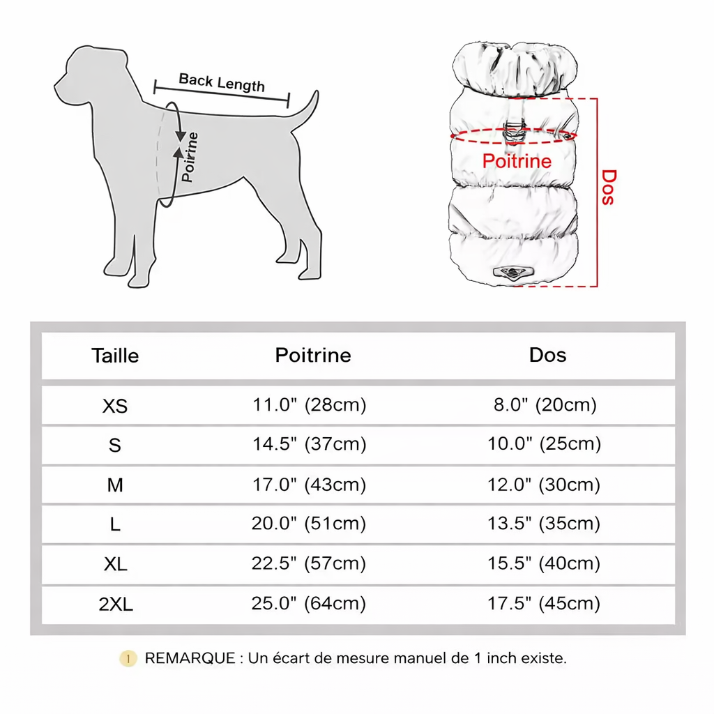 Manteau doudoune d’hiver rembourré