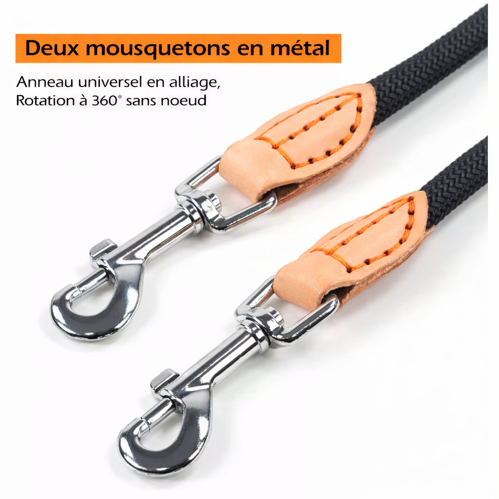 Laisse mains libres multifonction réglable pour 1 ou 2 chiens - 2,1 mètres