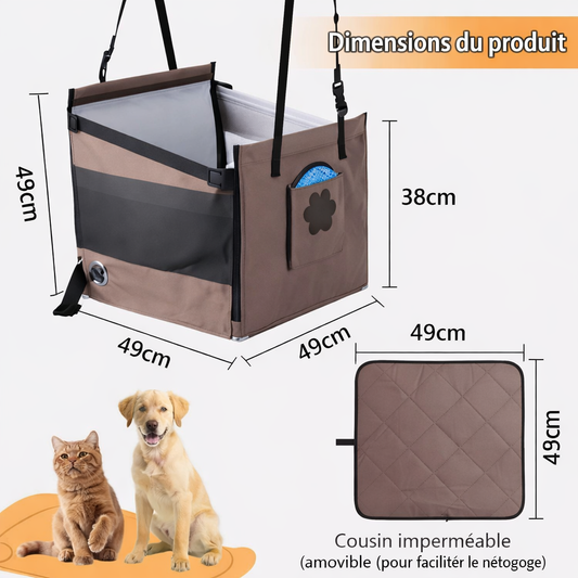 Siège auto pour chien sécurisé