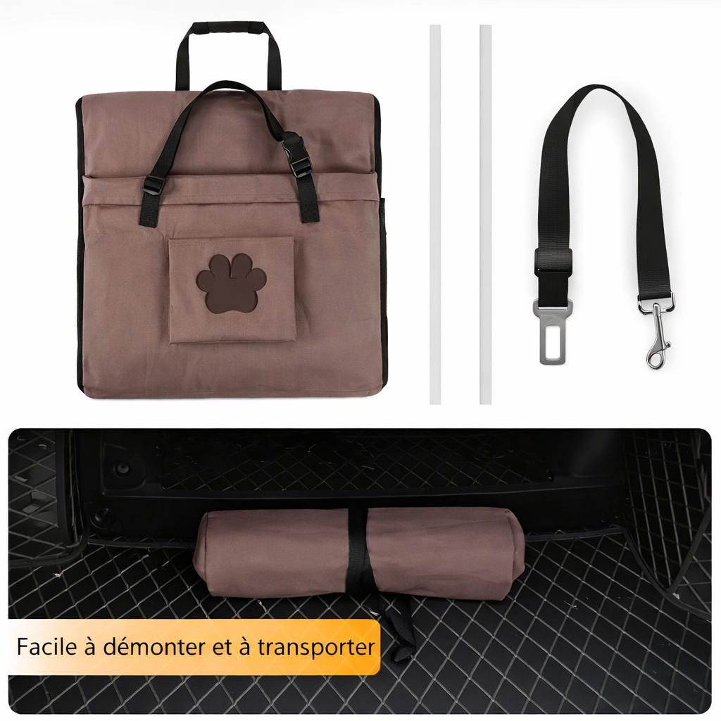 Siège auto pour chien sécurisé