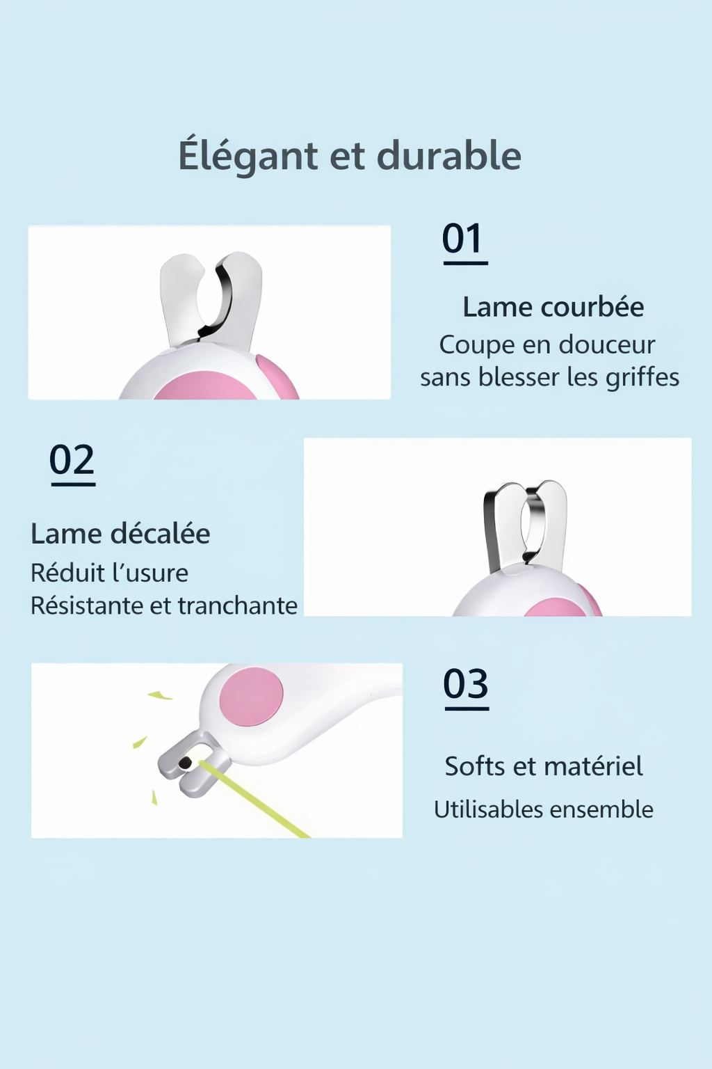 Coupe-ongles de précision avec lumière LED