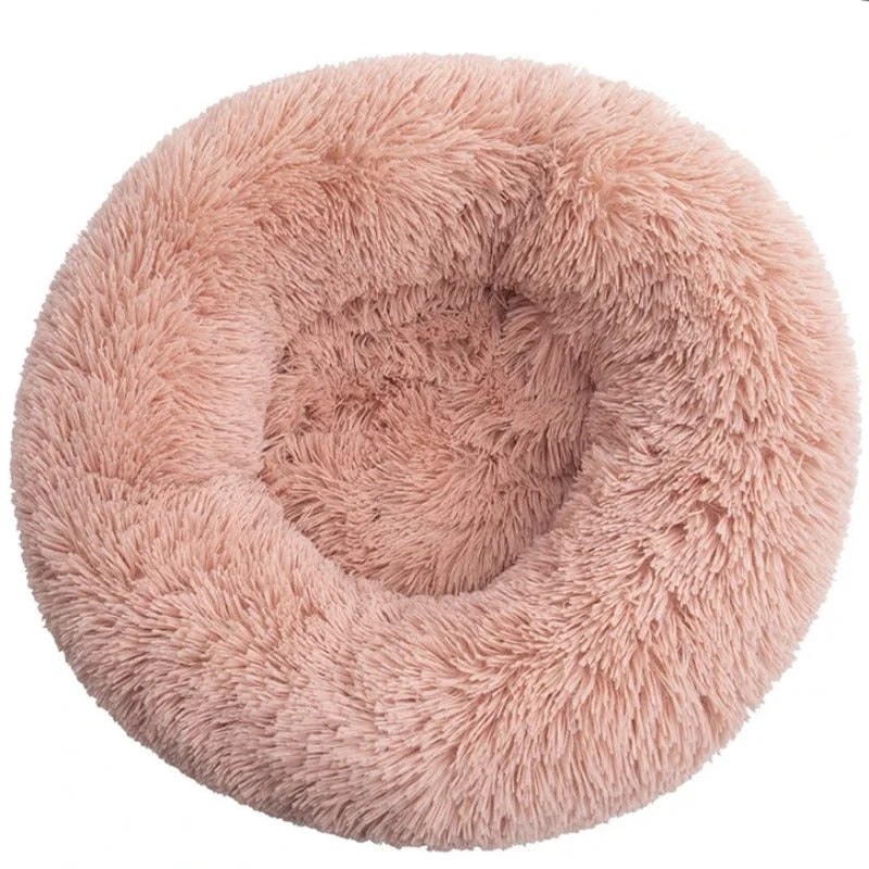 Panier lit rond en peluche