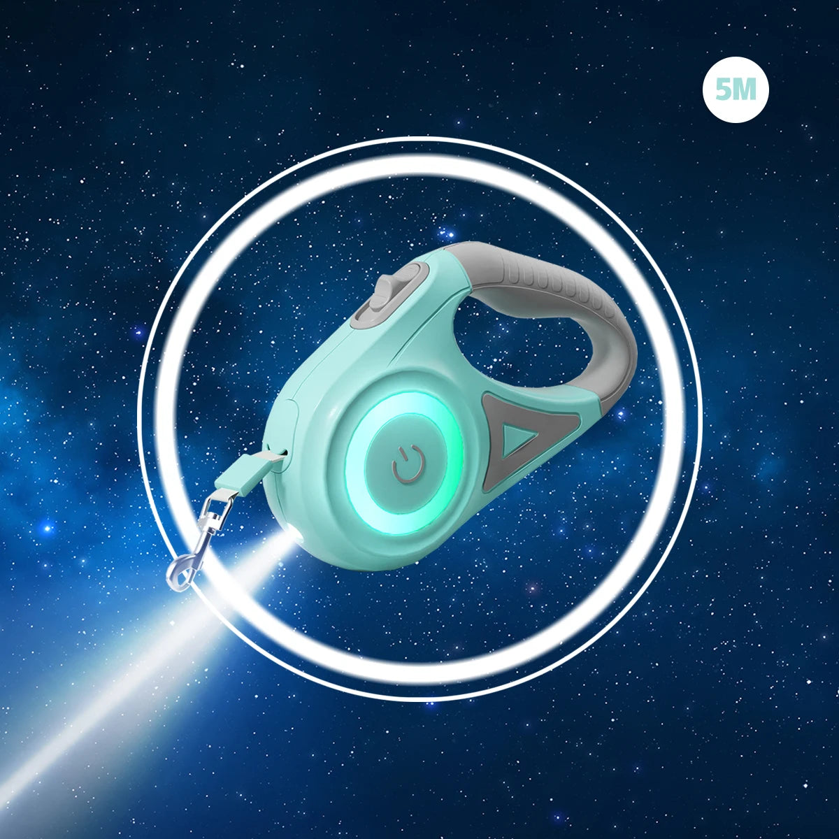 Laisse rétractable LED pour balades nocturnes – Sécurité maximale – 5m