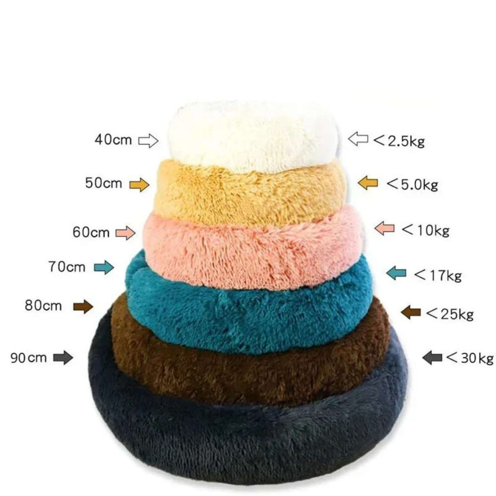 Panier lit rond en peluche